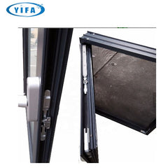 Prefabricated double hung W55 insulation burglar proof glass open style aluminum double pane swing window on China WDMA