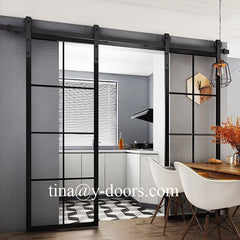 Professional Wrought Iron French Entry Barn Sliding Glass Door Designs on China WDMA