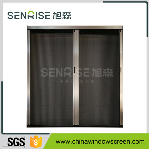 Pulldown Pleated fly screens for use on awning windows, casement windows,sash windows and sliding windows