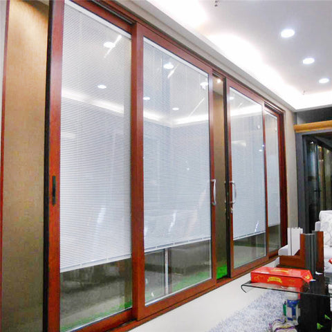 Quality Interior Commercial Industrial Profile Garage Aluminium Balcony With Blinds Inside Australia Tempered Glass Sliding Door on China WDMA
