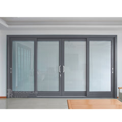 ROGENILAN 139 series residential sliding door aluminum double glass door with venetian blinds on China WDMA
