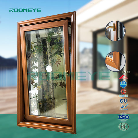 ROOMEYE double glazed aluminum wooden window frames designs on China WDMA