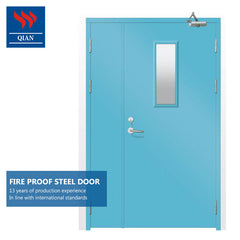 Security Metal Door Fire rated Steel Door with Fireproof Glass Window on China WDMA