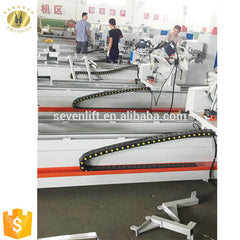 Shandong Sevengroup aluminium window double mitre saw cutting drilling fabrication on China WDMA