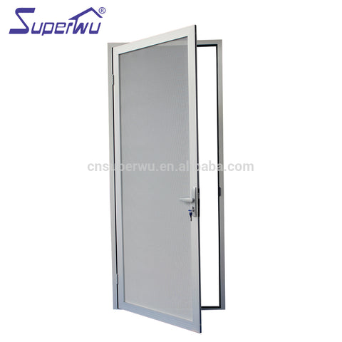 Silvery aluminum stainless steel mesh hinged door as security door on China WDMA