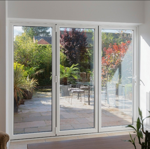 Simple design High quality aluminum folding glass patio door with good price on China WDMA