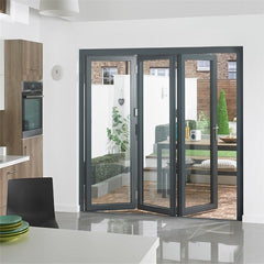 Simple design aluminum glass bi-folding door for house/commercial on China WDMA
