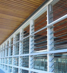 Sound Insulation Fixed Louver Windows Vertical Louver Window With Tempered Glass