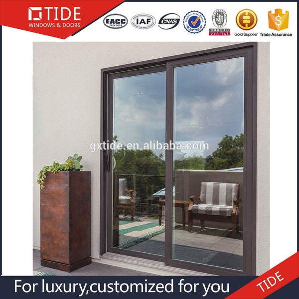 Super Wide Heavy Sliding High Quality Vinyl Patio Door Aluminum Clad Solid Oak Wood Door With 10 Years Experience on China WDMA