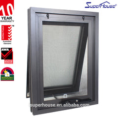 Superhouse AS2047 good price Black Aluminium fire rated Awning picture glass Window In Bedroom with fly screen on China WDMA