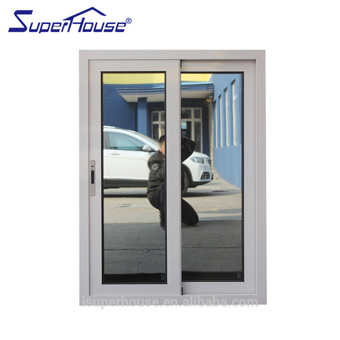 Superhouse aluminium frame sliding glass window aluminum with security mesh