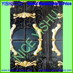 Swing Open Style Church Door Exterior Top-selling Security Wrought Iron Door Used For House on China WDMA