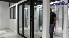 Aluminium fashion design cost saving impact resistant reflective glass accordion doors with vent on China WDMA