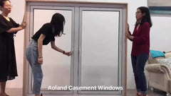 Aoland aluminium wood grain french casement windows with AS 2047 on China WDMA