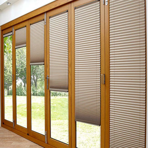 Tempered glass aluminum sound proof screen folding patio door on China WDMA