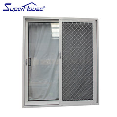 Thermal break Sliding aluminum doors with stainless steel security screen on China WDMA
