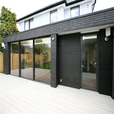 Thermal break frame decorative tempered glass aluminium casement doors for external with security screen on China WDMA