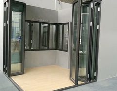 Thermal break profiles aluminium folding doors double tempered glazing on China WDMA