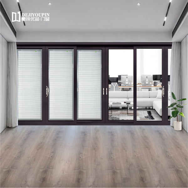 To get $1500 cash coupon Factory price D100N aluminum framed gliding patio french sliding door with insect screen on China WDMA