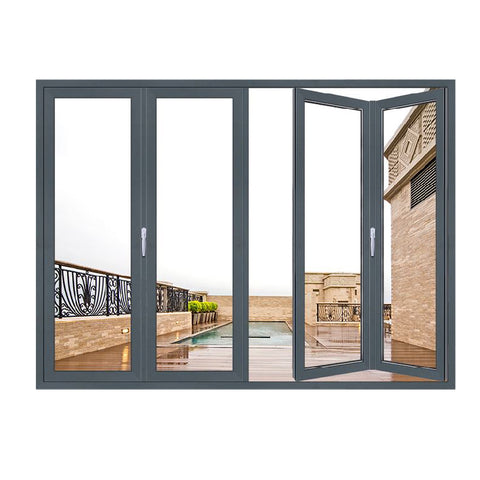 Top Quality Europe Upvc Aluminium Double Glass Sliding Folding Door For Entrance Folding Partition Walls on China WDMA