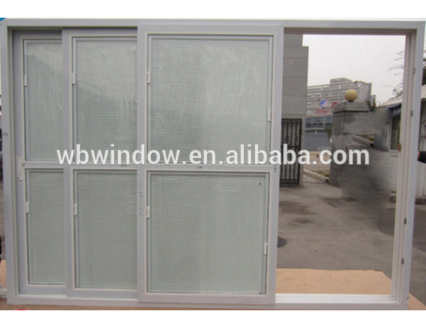 Top quality 3 track PVC sliding door with blinds inside on China WDMA