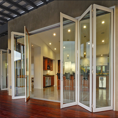 Top quality residential interior usage bifold aluminum door cost price with customized 3 track design on China WDMA