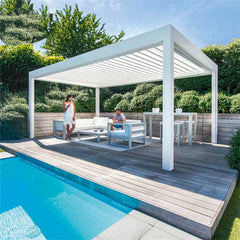 Customized High Quality Easy Assembly Garden Motorized Aluminum Terrace Roof Pergola