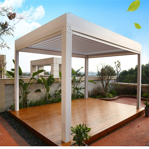 Best Sale Product New Europe Atrium Attached Waterproof Folding Aluminum Pergola Bioclimatic