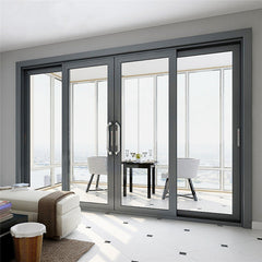 Sliver Grey Timber Reveals Sliding Door Double Glazed Aluminum Sliding Door Powder Coated Sliding Glass Door