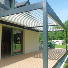 New Sunshade Louver Roof Outdoor Aluminum Pergola Manufacturers With Electric Roller Blinds Pergola