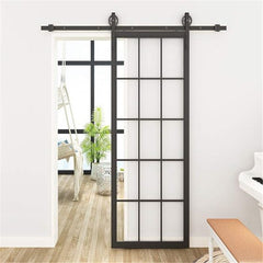 Barn Door For House  Large Glass Tempered Small Barn Door With Alloy Aluminum Hardware Track Kit  Barn Door With Window