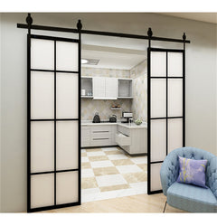 Sorento Pocket Door Frosted Glass Interior Closet Pocket Door With Black Steel Frame Steel Outdoor Pocket Door