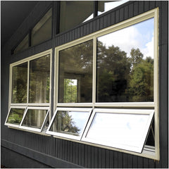 Outdoor Motorized Window Shade Awning Led Light Black Color Well Insulated Awning Window Bathroom   French Window Awning