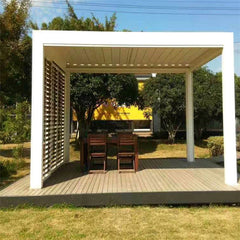 Customized Motorized Open And Close Retractable Aluminum Alloy Material Louver Roof Pergola