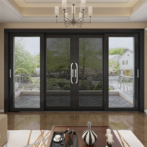 Wholesale Exterior Patio Black Folding Aluminum Frame Glass Stack Bifold  Door as entry Gate