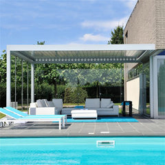High Quality Custom Rainproof Outdoor Aluminum Motorized Swimming Pool Louver Roof