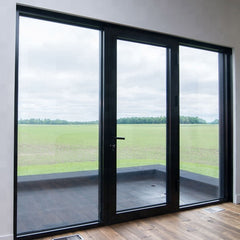 US villa main entry wooden door and aluminum glass door modern design entry doors on China WDMA