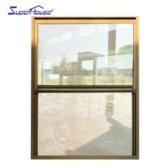 USA CSA AAMA standard residential system thermal break bronze color double hung aluminum window on China WDMA