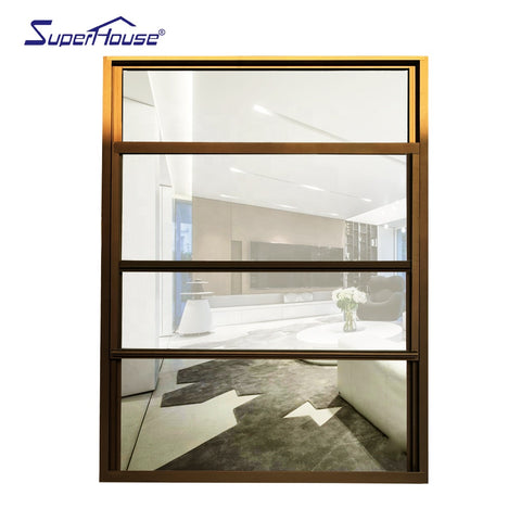 USA CSA AAMA standard residential system thermal break bronze color double hung aluminum window on China WDMA