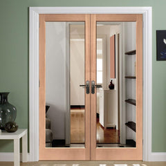Craftsman Rubber Wood Door Design with Tempered Glass