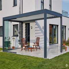 New Customized 5X6M Aluminum Louver Roof Cover Electric Garden Pergola