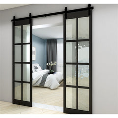 Barn Doors Farm Exterior Classical American Hidden Frosted Tempered King Bed Frame With Barn Doors With Black Pocket Door