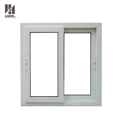 Upvc windows doors company White double tempered glass pvc sliding window on China WDMA