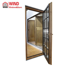 WIND latest French style grill design copper wood window and door for sale on China WDMA