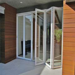 White 12*8 feet interior door aluminum frame with double tempered glass bifold door on China WDMA