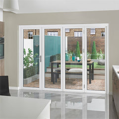 White 12*8 feet interior door aluminum frame with double tempered glass bifold door on China WDMA