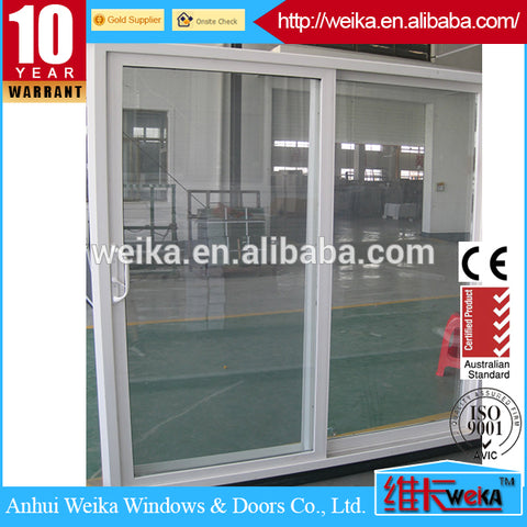 White Right-Hand Vinyl Sliding Patio Door with LowE Tempered Grid Glass on China WDMA