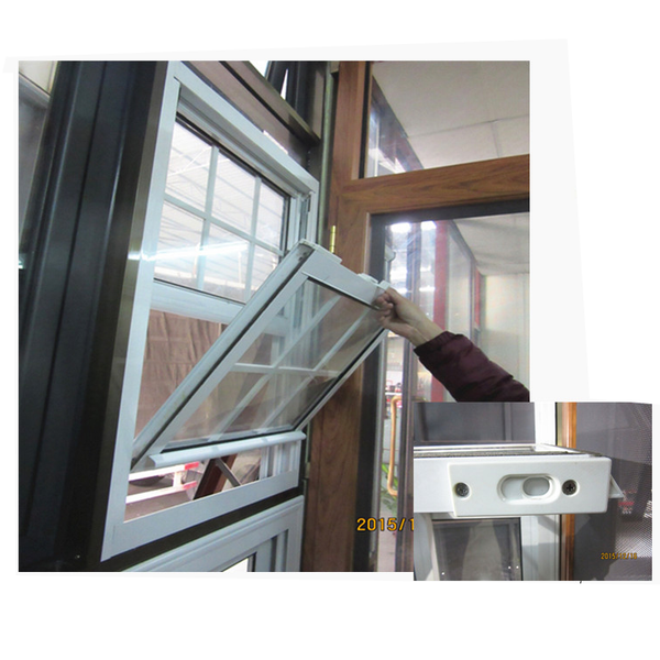 White color american style house window design 1.4mm frame thickness make aluminium window used aluminium single top hung window on China WDMA