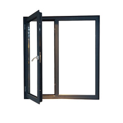 Window winder casement aluminum steel frame black casement window with tint glass on China WDMA