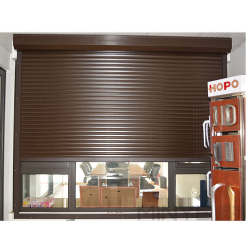 Wood color new design rolling shutter windows and doors for garage on China WDMA
